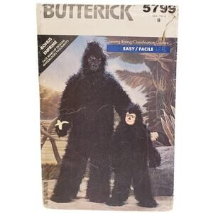 Butterick Childrens Costumes Gorilla Ape Kids Halloween UNCUT Size 2-14
